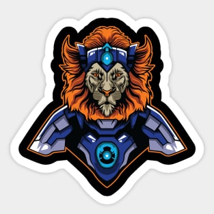 Lion cyborg illustration Sticker